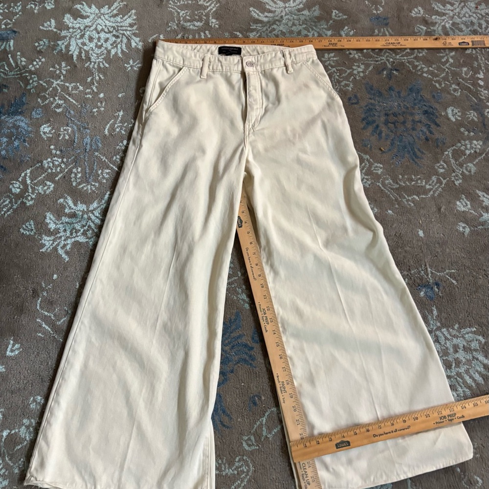 Banana Republic Ultra High-Rise Wide Leg Pants in Cream 31/12 NEW